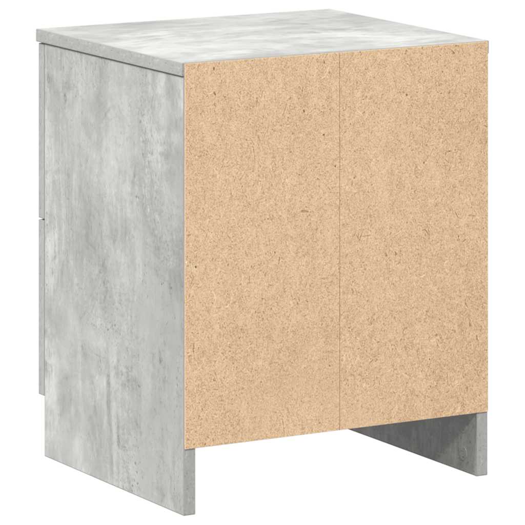 Tables de chevet (lot de 2) avec 2 tiroirs gris béton 40 x 36 x 50 cm - XIOS