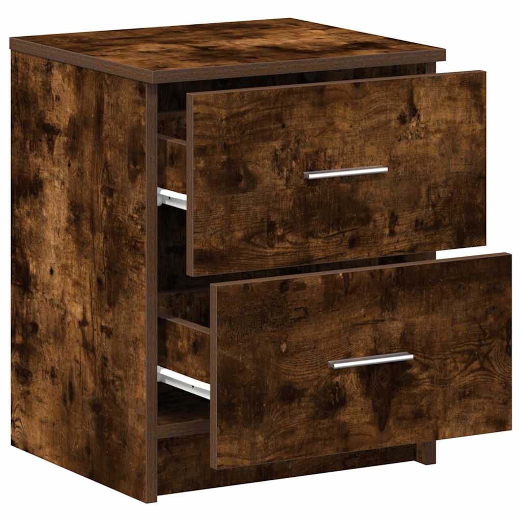 Tables de chevet 2 pcs avec 2 tiroirs chêne fumé 40x36x50 cm - XIOS
