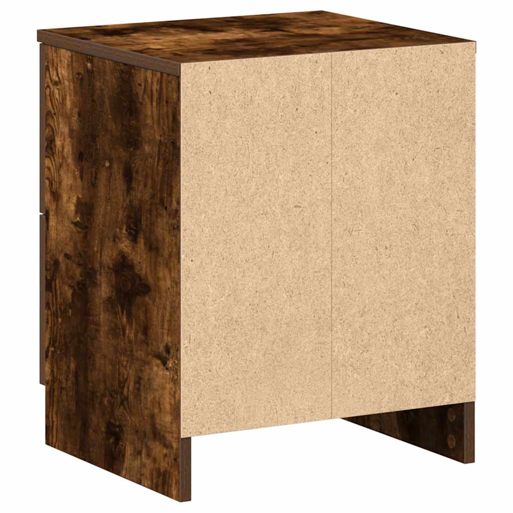 Tables de chevet 2 pcs avec 2 tiroirs chêne fumé 40x36x50 cm - XIOS