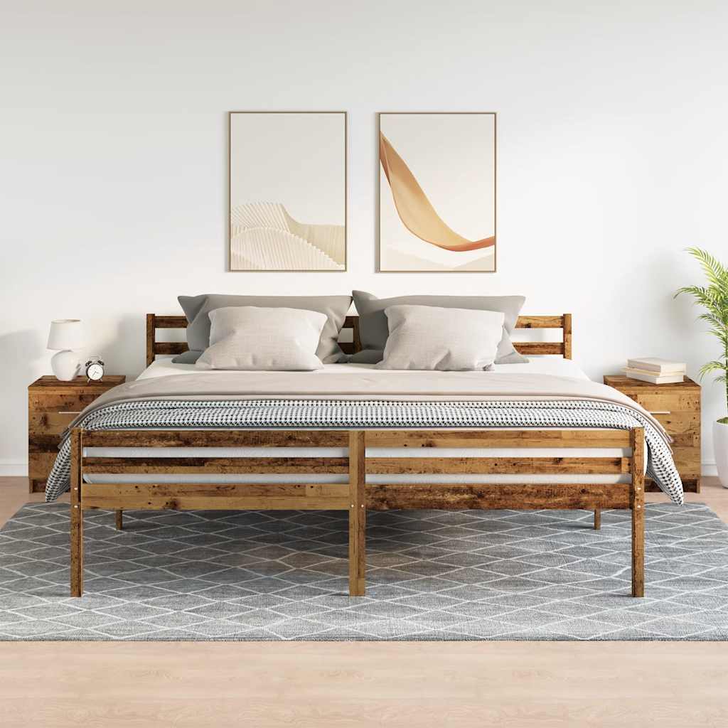 Tables de chevet (lot de 2) avec 2 tiroirs bois ancien 40 x 36 x 50 cm - XIOS