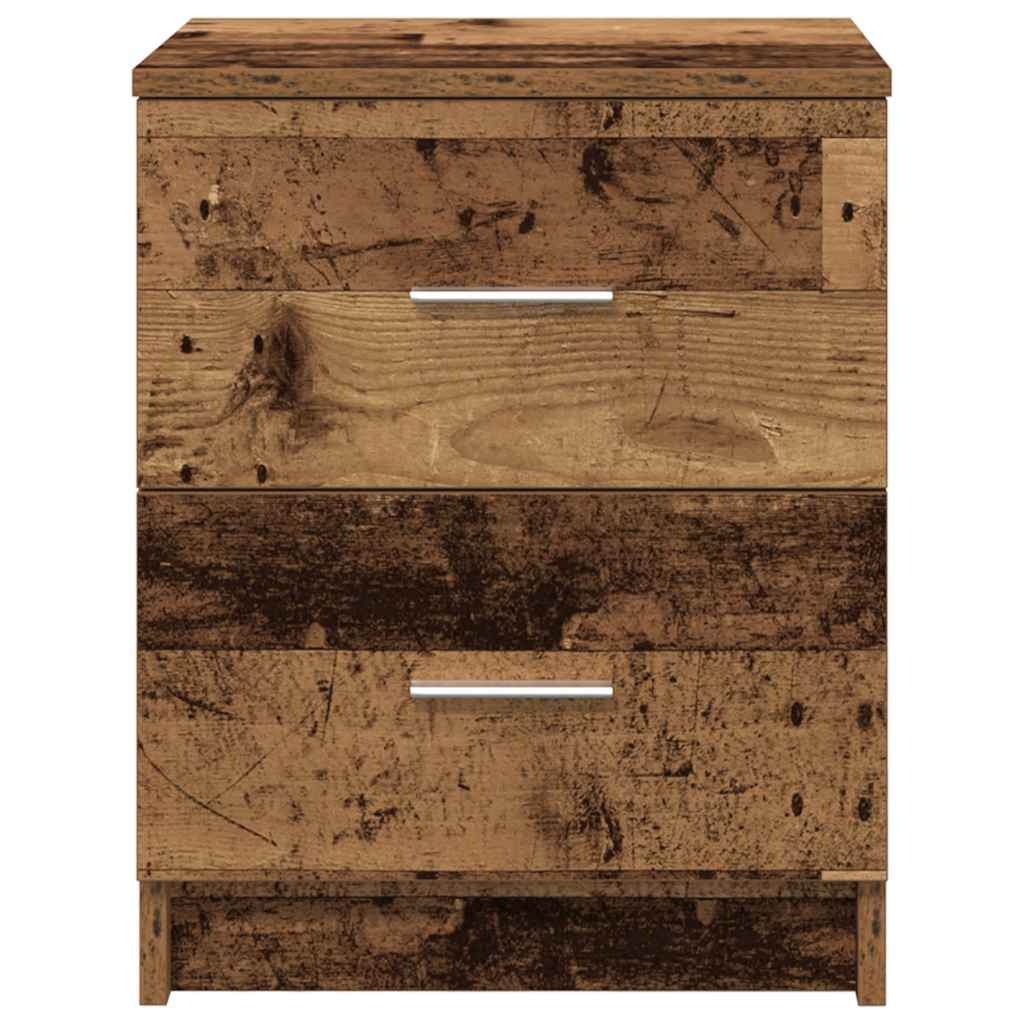 Tables de chevet (lot de 2) avec 2 tiroirs bois ancien 40 x 36 x 50 cm - XIOS