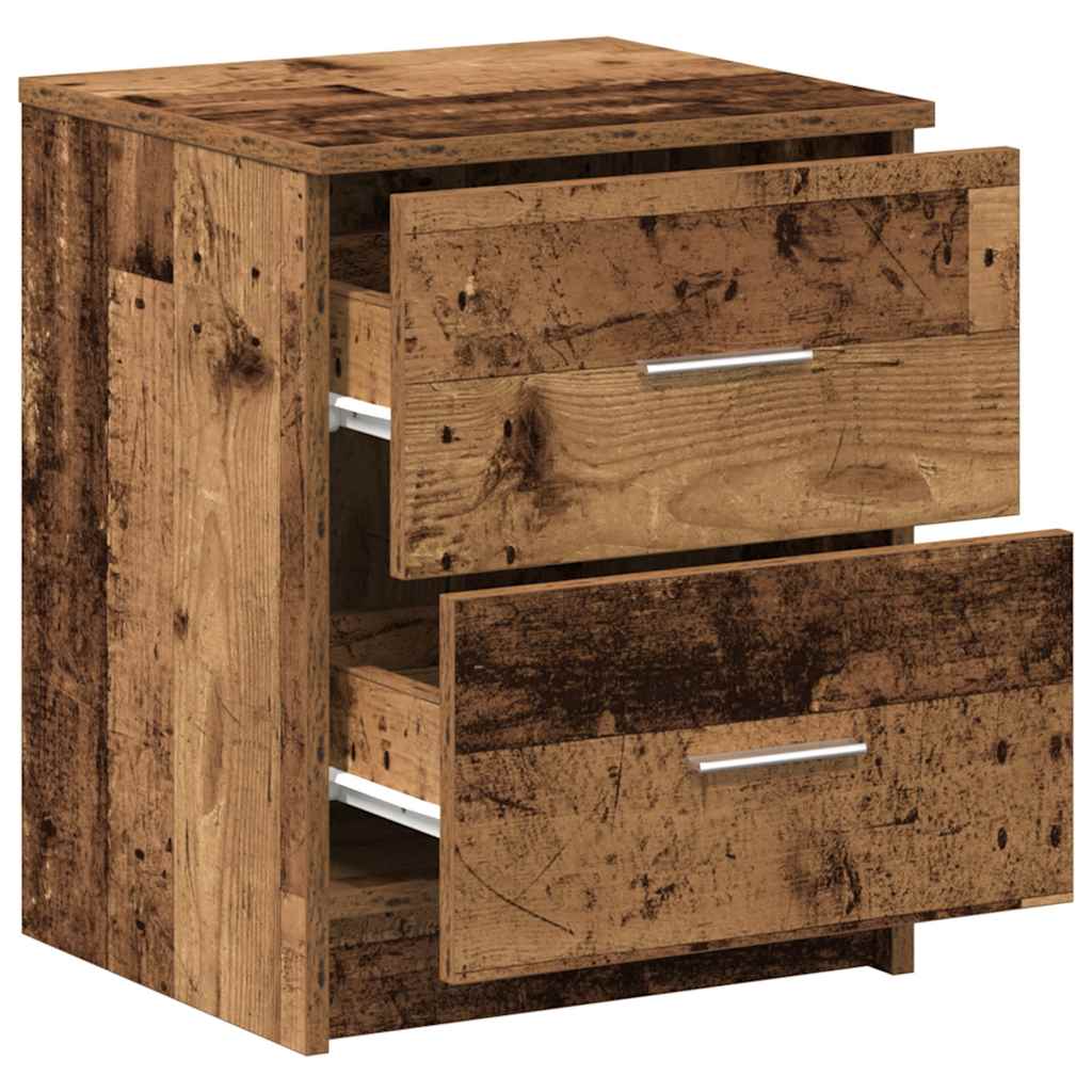 Tables de chevet (lot de 2) avec 2 tiroirs bois ancien 40 x 36 x 50 cm - XIOS