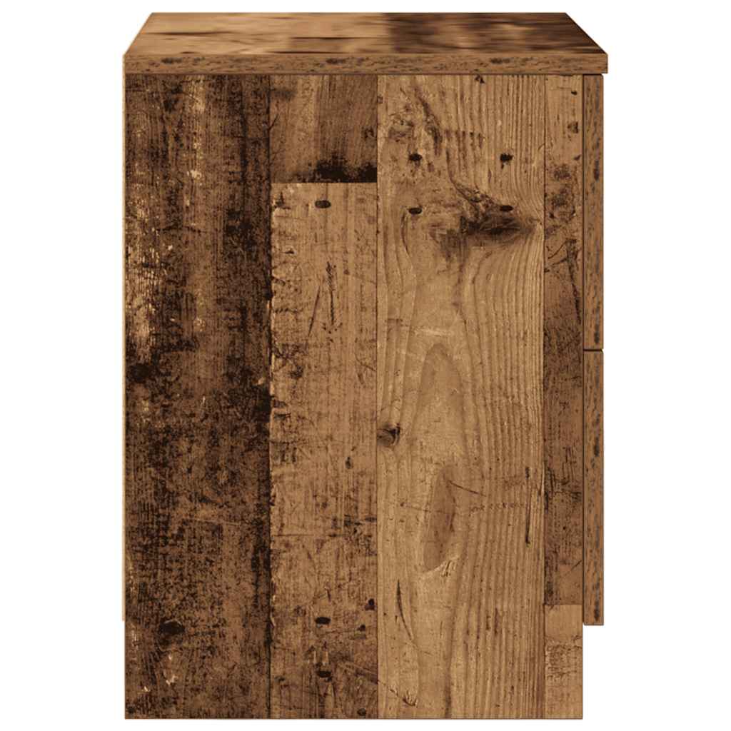 Tables de chevet (lot de 2) avec 2 tiroirs bois ancien 40 x 36 x 50 cm - XIOS