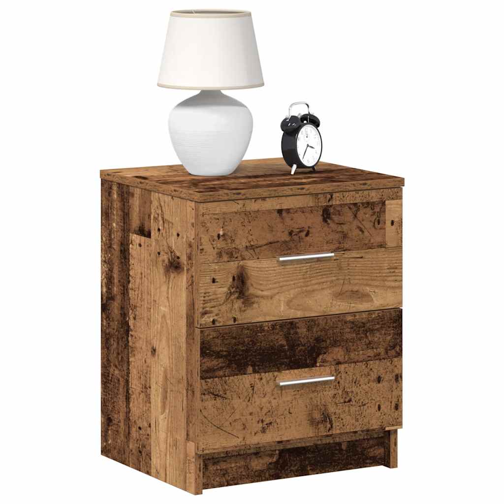 Tables de chevet (lot de 2) avec 2 tiroirs bois ancien 40 x 36 x 50 cm - XIOS