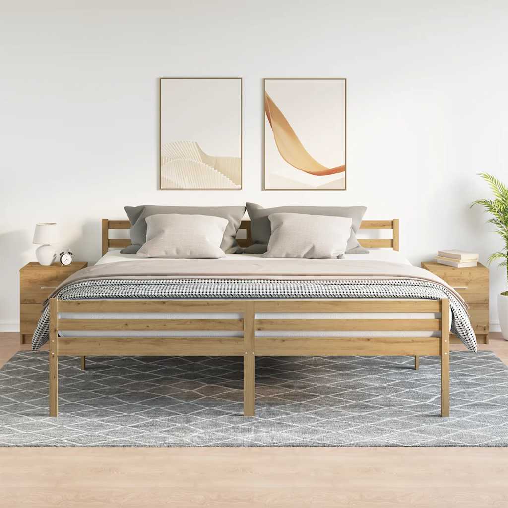 Tables de chevet 2 pcs avec 2 tiroirs chêne artisanal 40 x 36 x 50 cm - XIOS