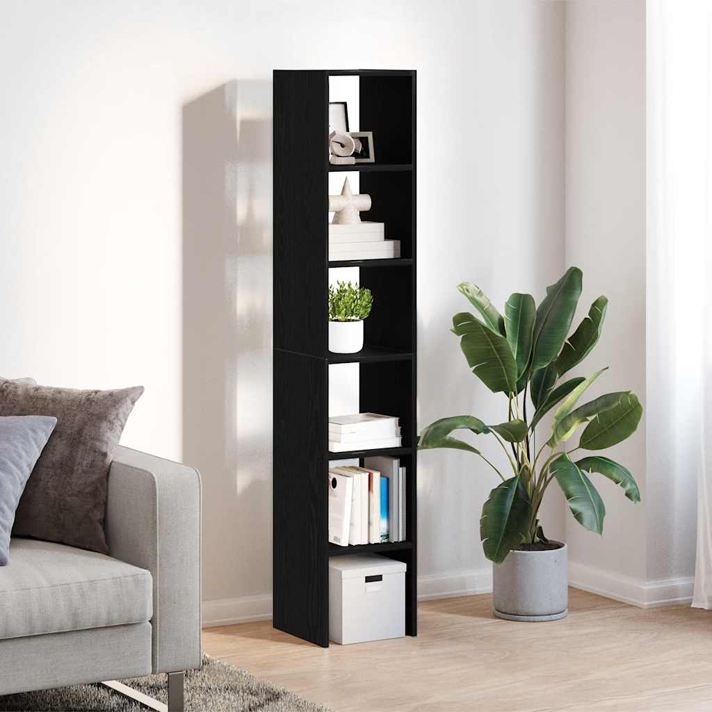 Bibliothèques 2 pcs empilable chêne noir bois d'ingénierie - XIOS