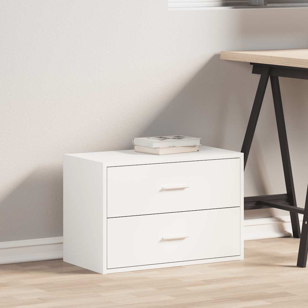 Armoire avec 2 tiroirs blanc 60x31x40 cm bois d'ingénierie - XIOS