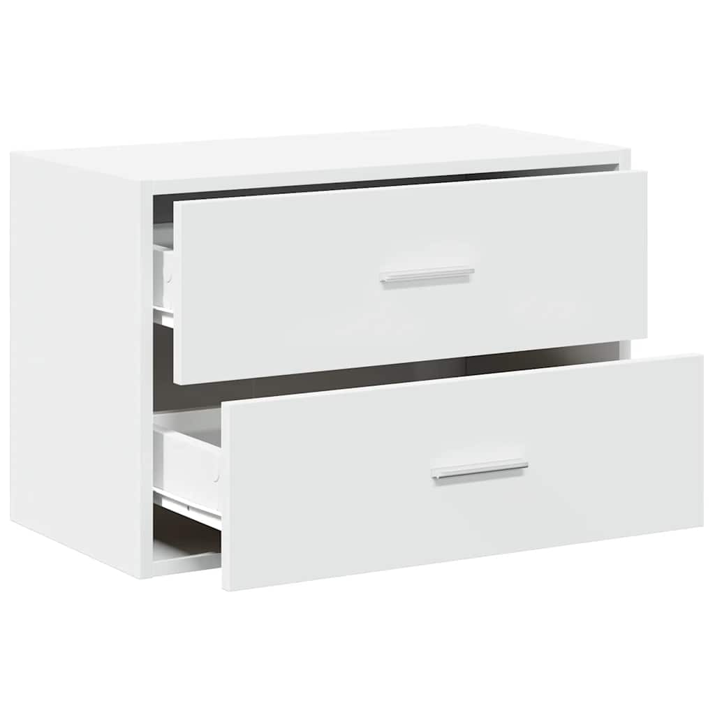 Armoire avec 2 tiroirs blanc 60x31x40 cm bois d'ingénierie - XIOS