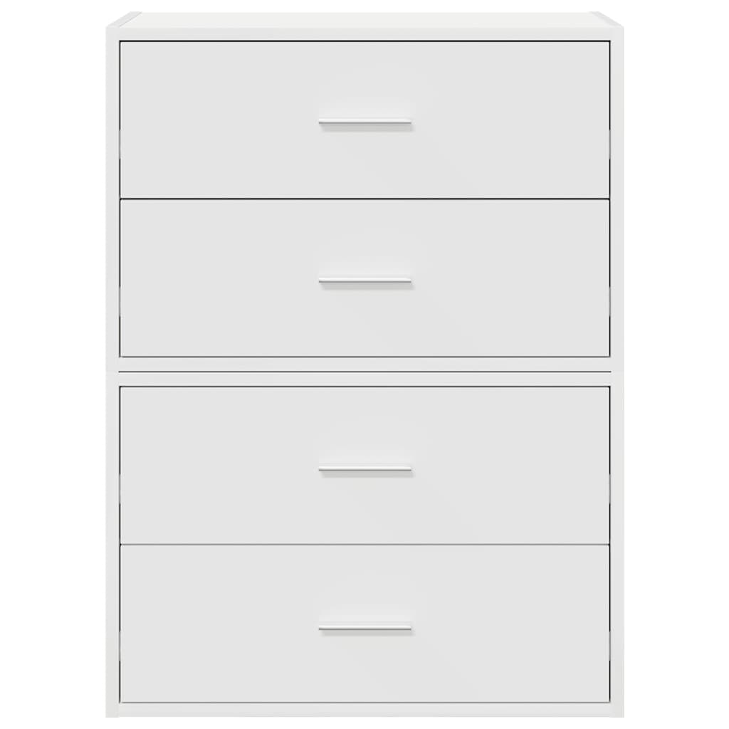 Armoires avec 2 tiroirs 2pcs blanc 60x31x40cm bois d'ingénierie - XIOS