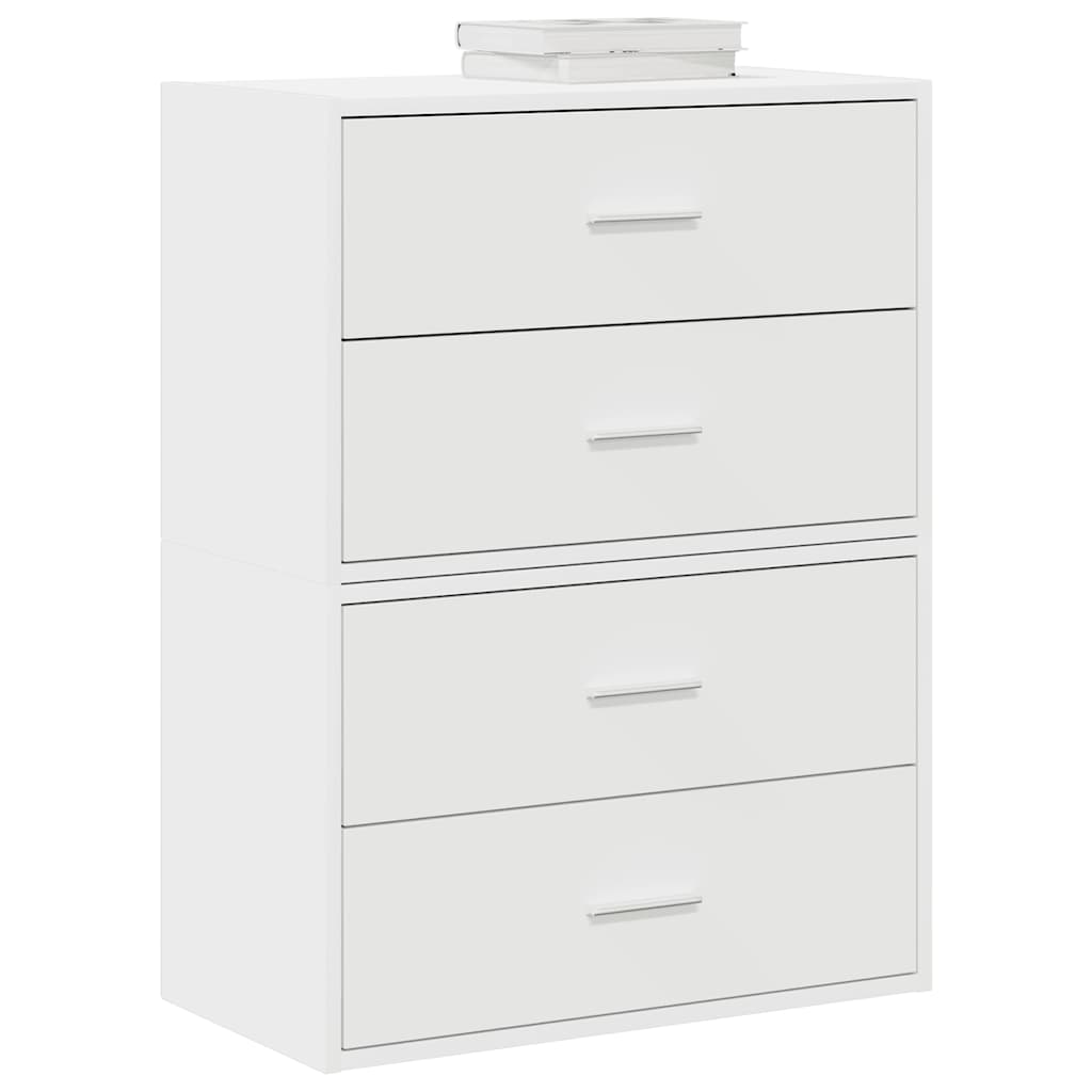 Armoires avec 2 tiroirs 2pcs blanc 60x31x40cm bois d'ingénierie - XIOS
