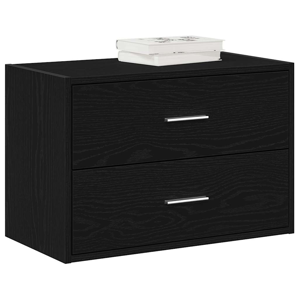 Armoire avec 2 tiroirs chêne noir 60x31x40 cm bois d'ingénierie - XIOS