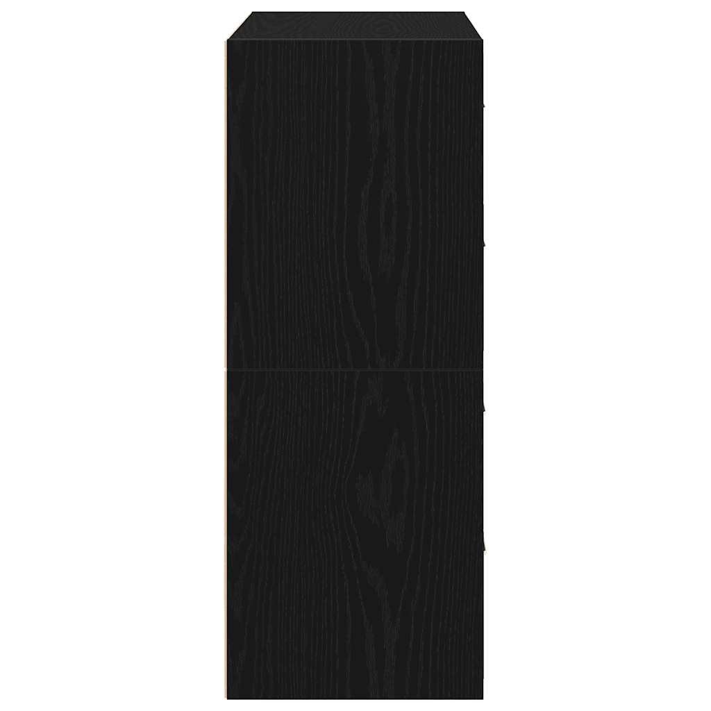 Armoires avec 2 tiroirs 2 pcs chêne noir bois d'ingénierie - XIOS