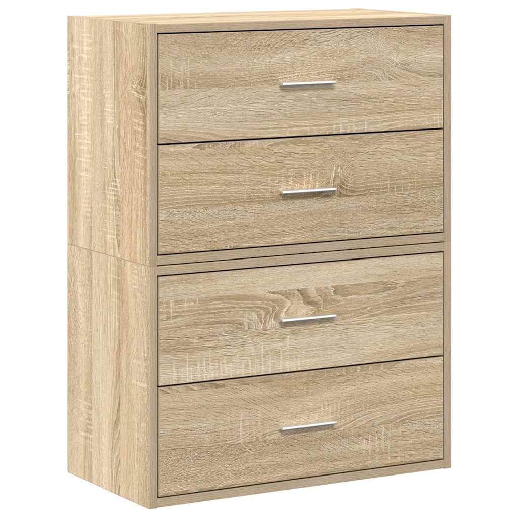 Armoires avec 2 tiroirs 2 pcs chêne sonoma bois d'ingénierie - XIOS