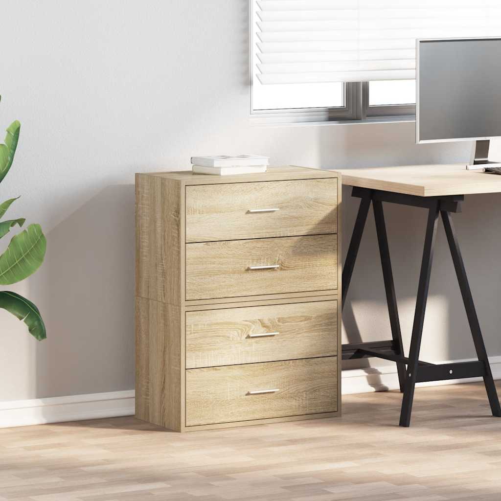 Armoires avec 2 tiroirs 2 pcs chêne sonoma bois d'ingénierie - XIOS