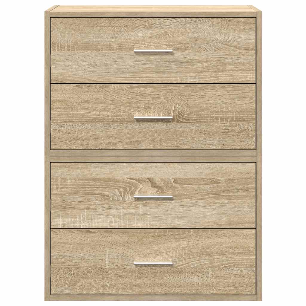 Armoires avec 2 tiroirs 2 pcs chêne sonoma bois d'ingénierie - XIOS