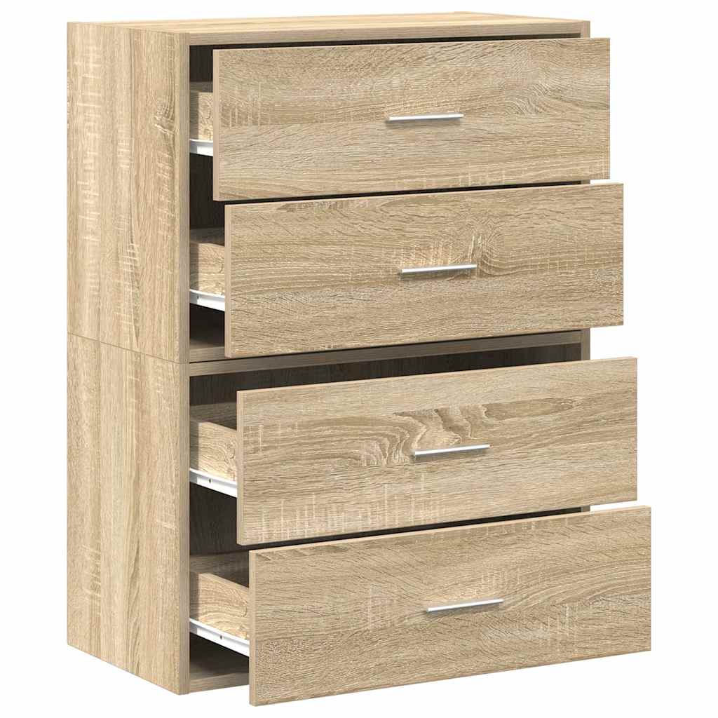 Armoires avec 2 tiroirs 2 pcs chêne sonoma bois d'ingénierie - XIOS