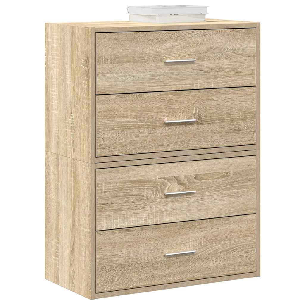 Armoires avec 2 tiroirs 2 pcs chêne sonoma bois d'ingénierie - XIOS