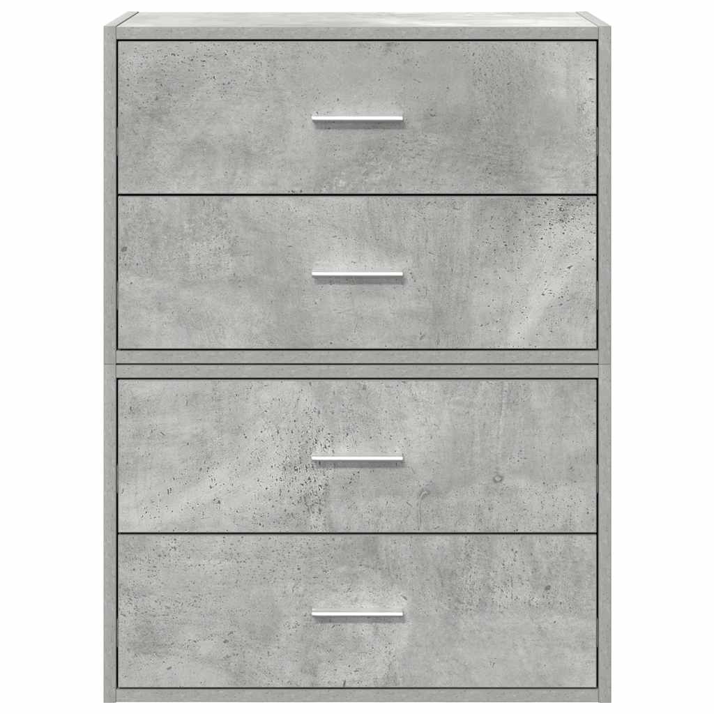 Armoires avec 2 tiroirs 2 pcs gris béton bois d'ingénierie - XIOS