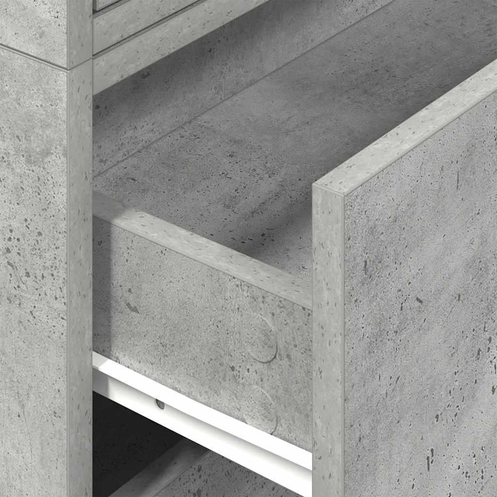 Armoires avec 2 tiroirs 2 pcs gris béton bois d'ingénierie - XIOS