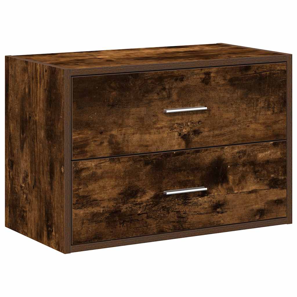Armoire avec 2 tiroirs chêne fumé 60x31x40 cm bois d'ingénierie - XIOS