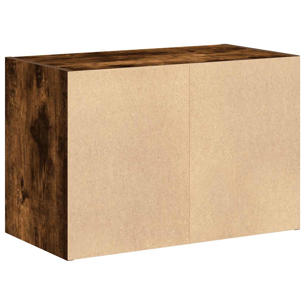 Armoire avec 2 tiroirs chêne fumé 60x31x40 cm bois d'ingénierie - XIOS