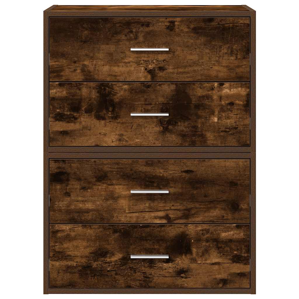 Armoires avec 2 tiroirs 2 pcs chêne fumé bois d'ingénierie - XIOS