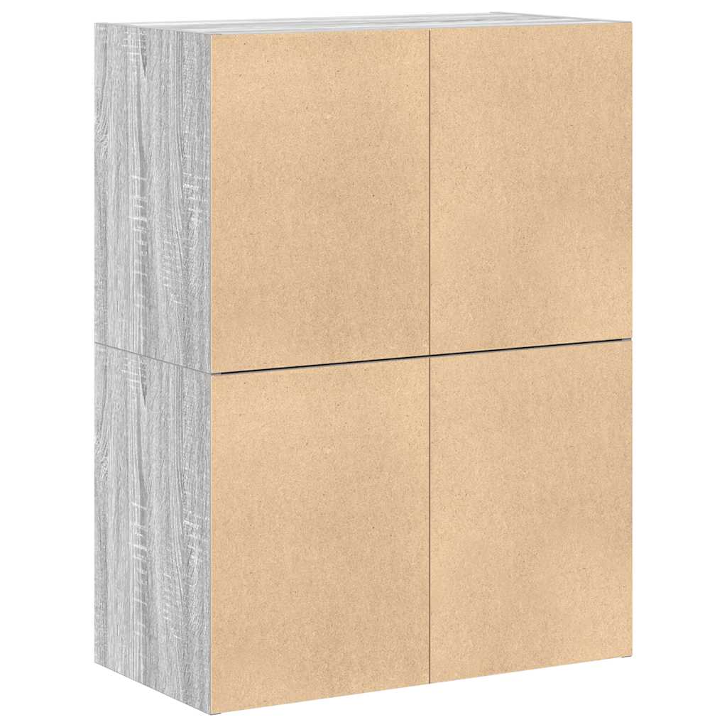 Armoires avec 2 tiroirs 2 pcs sonoma gris bois d'ingénierie - XIOS