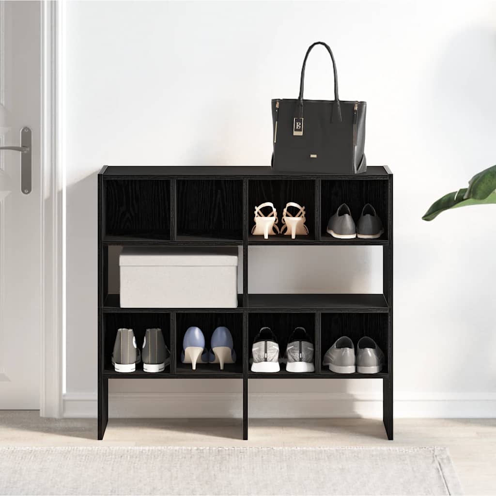 Étagères à chaussures empilables en chêne noir 89,5 x 30 x 40cm - XIOS