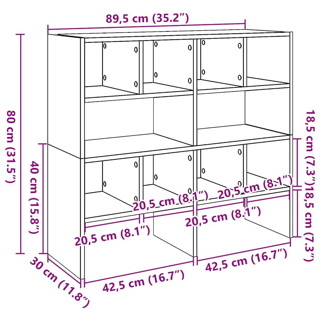Étagères à chaussures empilables en chêne noir 89,5 x 30 x 40cm - XIOS