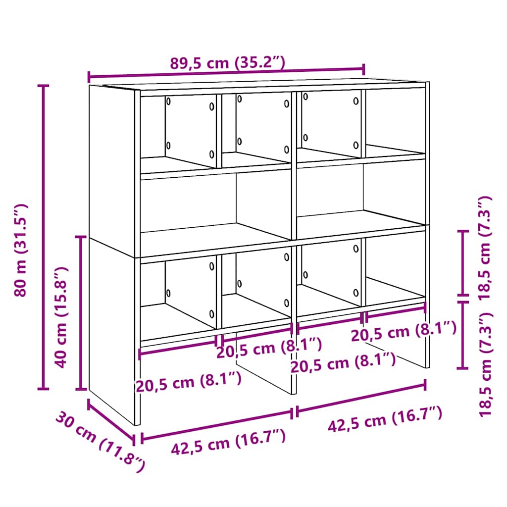 Étagères à chaussures 2 pcs empilable chêne sonoma 89,5x30x40cm - XIOS