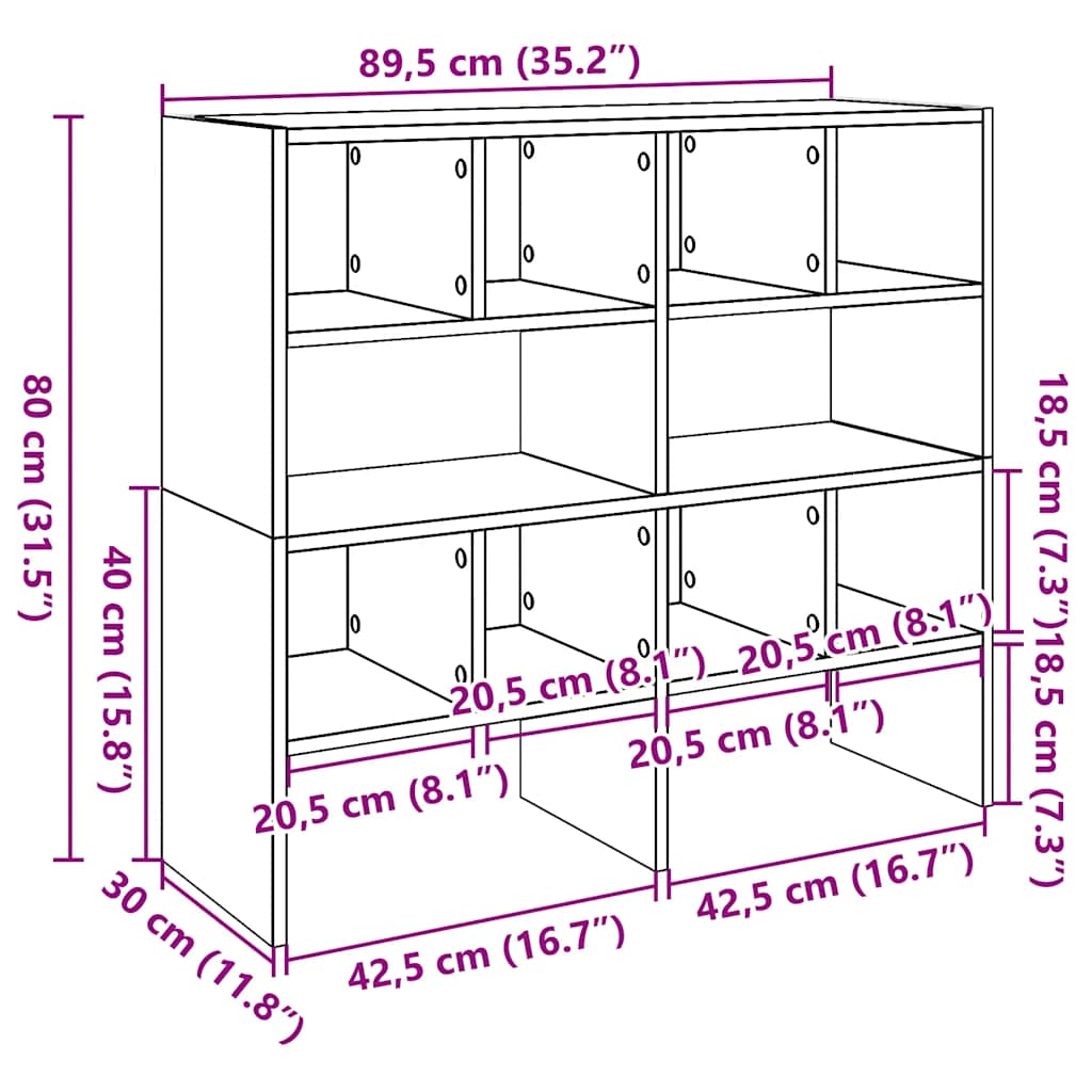 Étagères à chaussures 2 pcs empilable chêne fumé 89,5x30x40 cm - XIOS