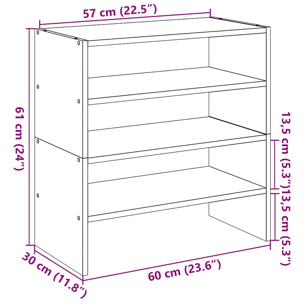 Étagères à chaussures 2 pcs empilable blanc 60x30x30,5 cm - XIOS
