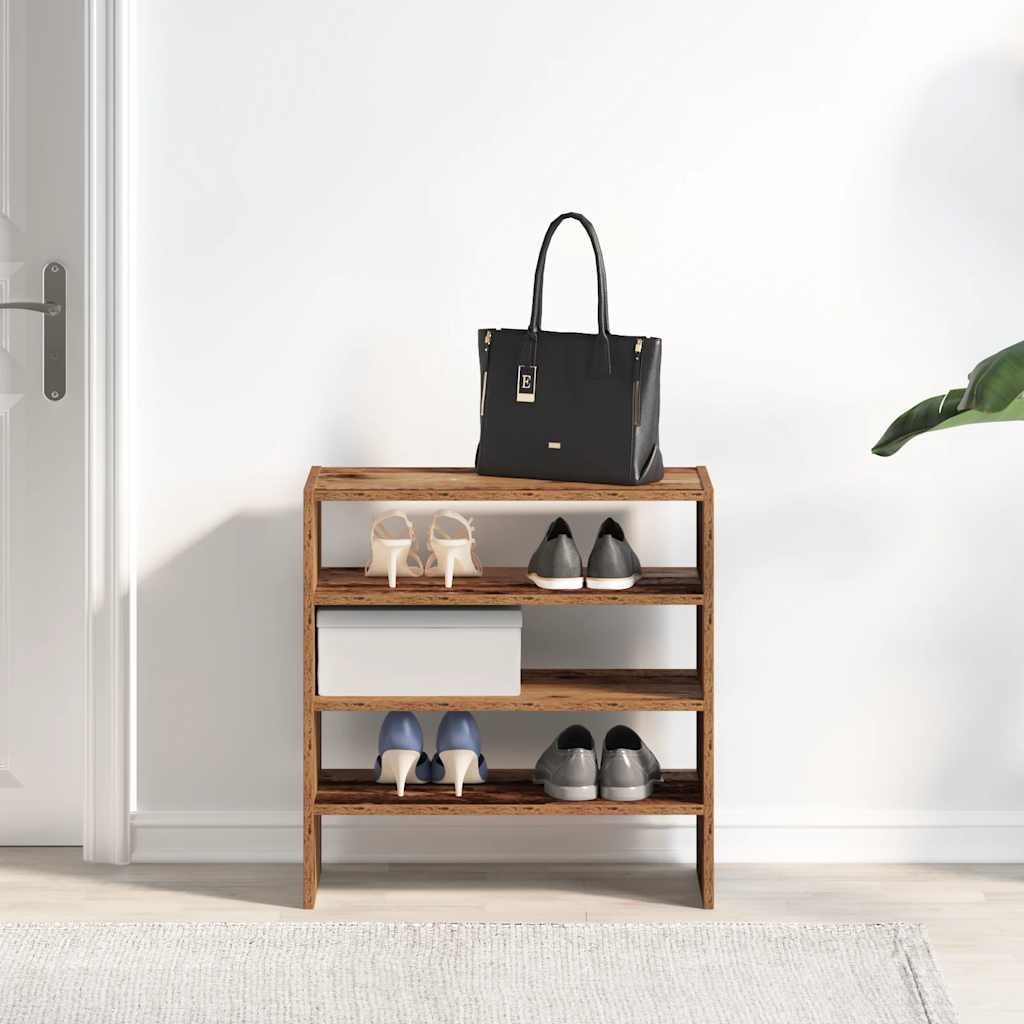 Étagères à chaussures 2 pcs empilable vieux bois 60x30x30,5 cm - XIOS