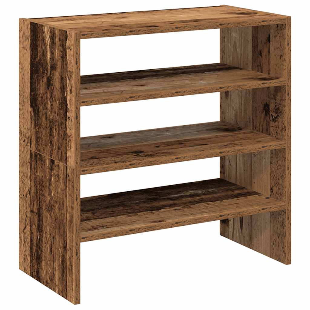 Étagères à chaussures 2 pcs empilable vieux bois 60x30x30,5 cm - XIOS
