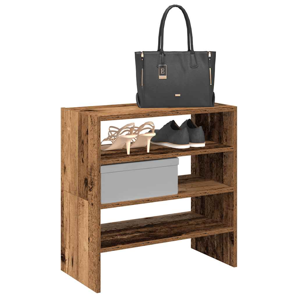 Étagères à chaussures 2 pcs empilable vieux bois 60x30x30,5 cm - XIOS