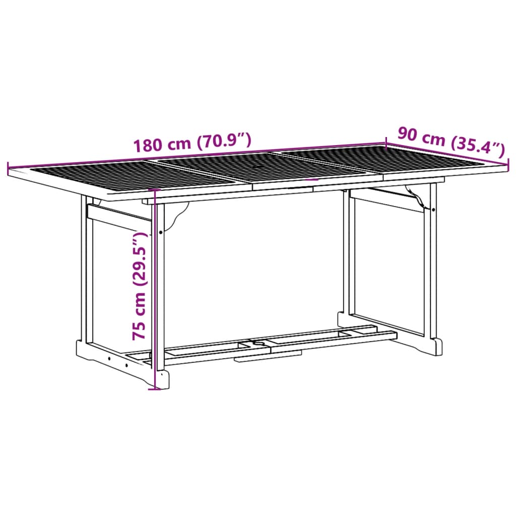 Ensemble à manger de jardin 9 pcs bois massif d'acacia