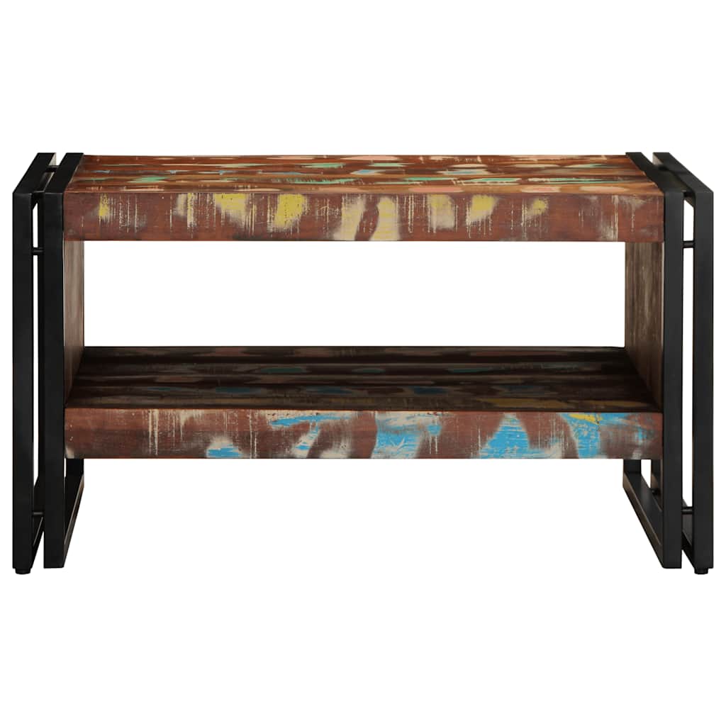 Table basse multicolore 70x50x38 cm bois de récupération massif - XIOS