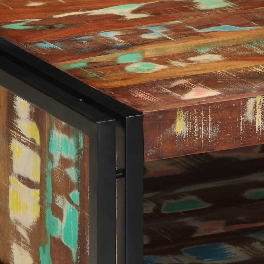 Table basse multicolore 70x50x38 cm bois de récupération massif - XIOS