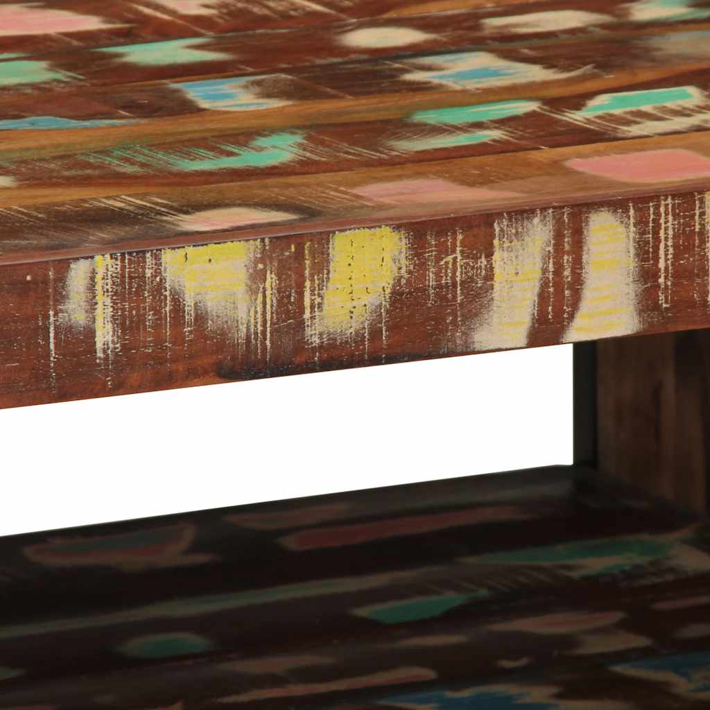 Table basse multicolore 70x50x38 cm bois de récupération massif - XIOS