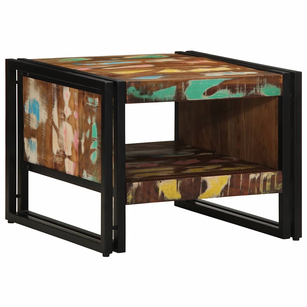 Table basse multicolore 50x50x38 cm bois de récupération massif - XIOS