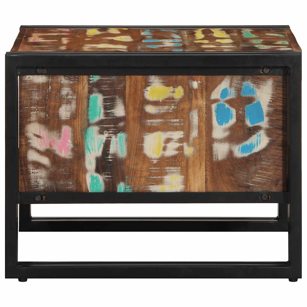 Table basse multicolore 50x50x38 cm bois de récupération massif - XIOS