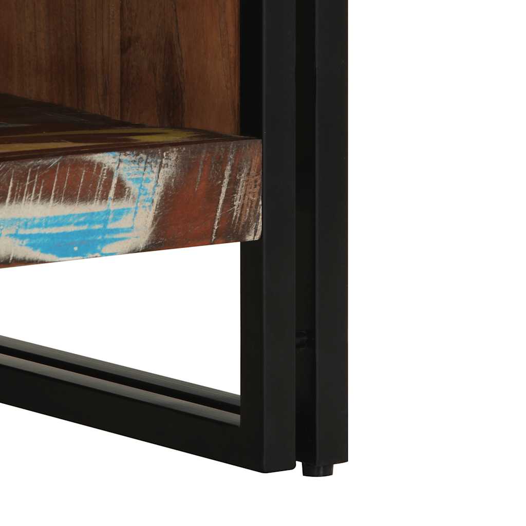 Table basse multicolore 50x50x38 cm bois de récupération massif - XIOS