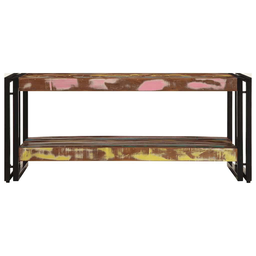 Table basse multicolore 90x50x38 cm bois de récupération massif - XIOS