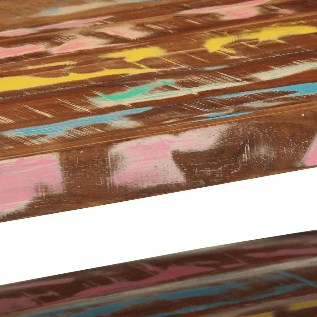 Table basse multicolore 90x50x38 cm bois de récupération massif - XIOS