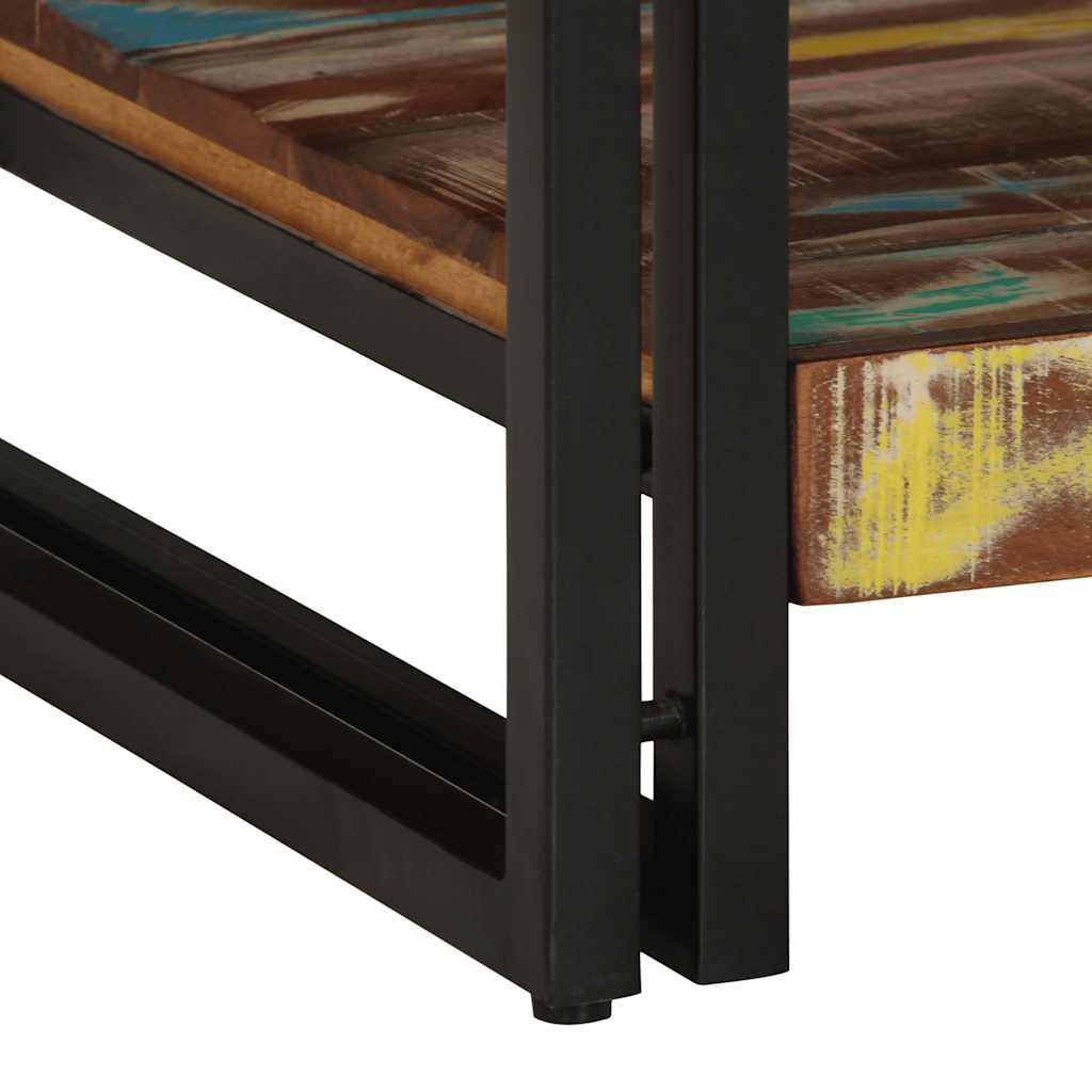 Table basse multicolore 90x50x38 cm bois de récupération massif - XIOS