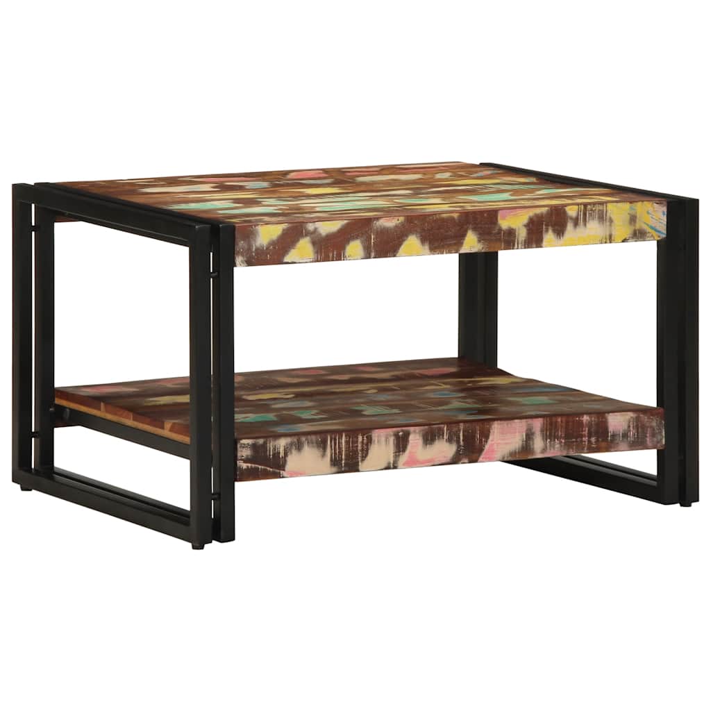 Table basse multicolore 70x50x38 cm bois de récupération massif - XIOS