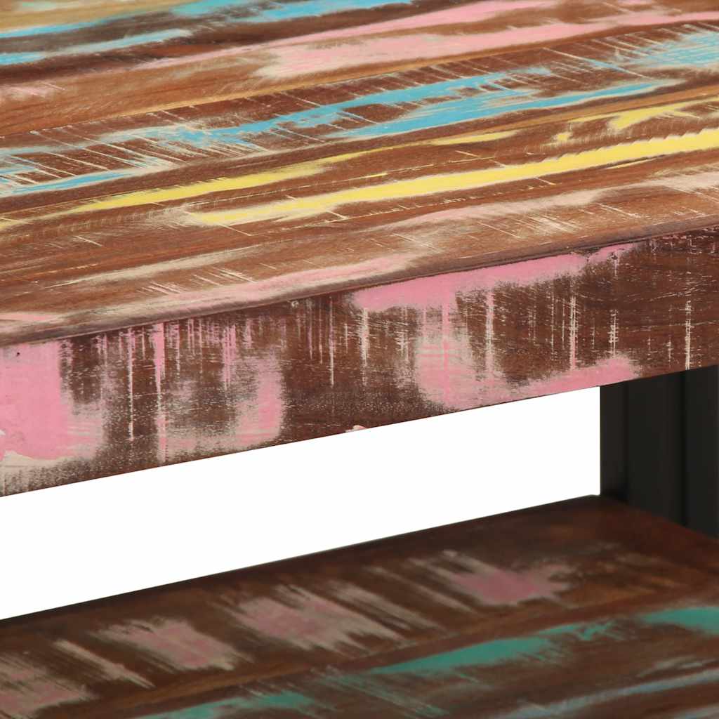 Table basse multicolore 70x50x38 cm bois de récupération massif - XIOS