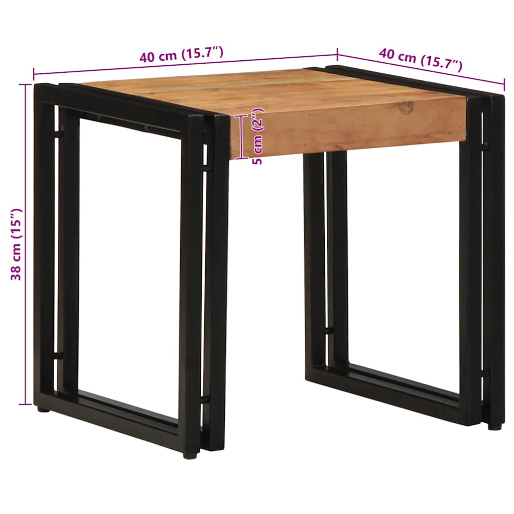 Table basse Marron 40 x 40 x 38 cm Bois d'acacia massif - XIOS