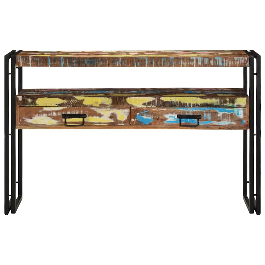 Table console Multicolore 120 x 33 x 75 cm Bois Recyclé Solide - XIOS