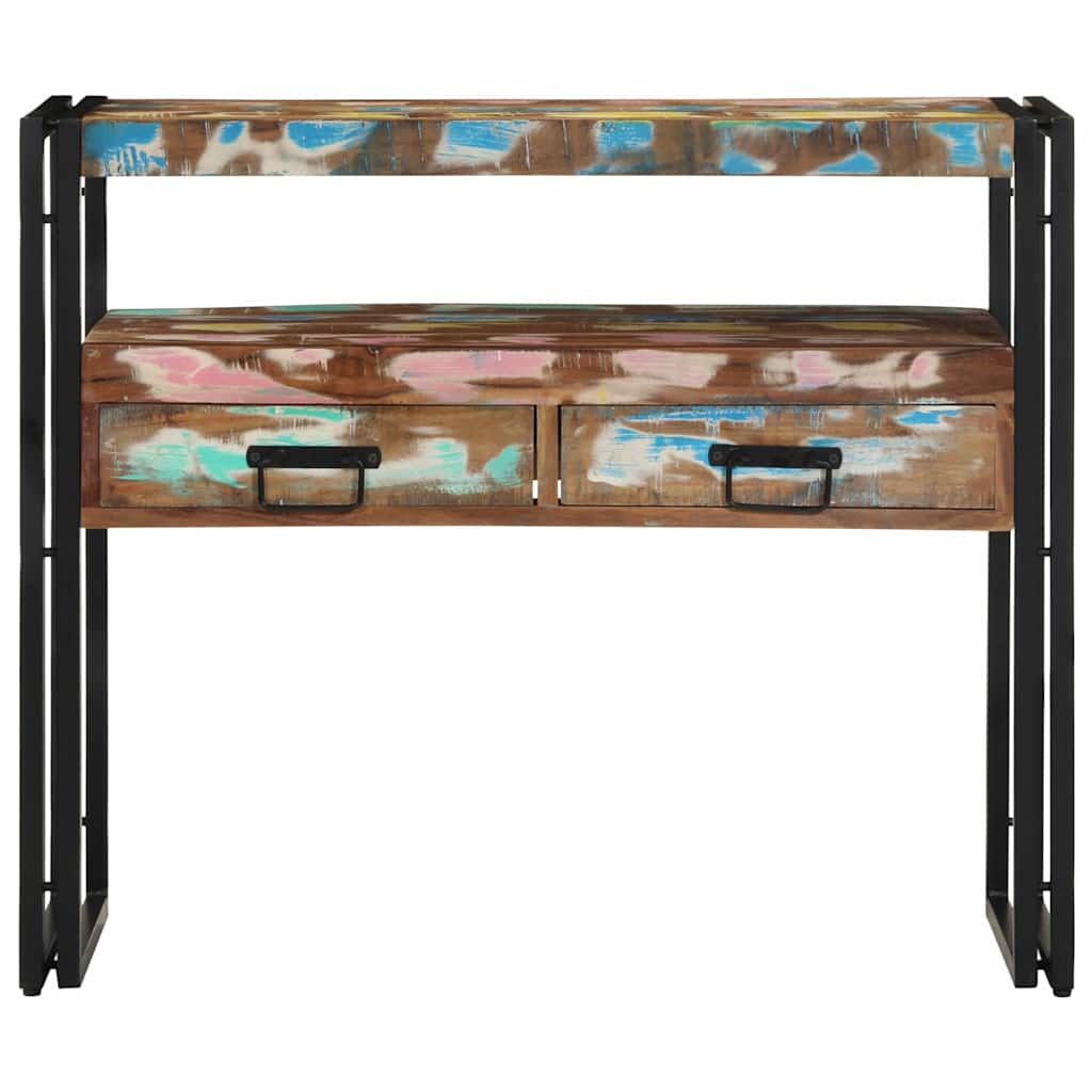Table console 90 x 33 x 75 cm bois de récupération massif - XIOS